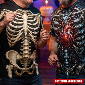 Custom Skeleton T-shirt - Personalized Halloween Birthday Gifts - Just A Bunch Of Bones