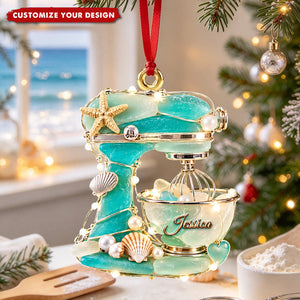 Baking Mixer Sea Glass Ornament - Personalized Gifts For Baking Lovers