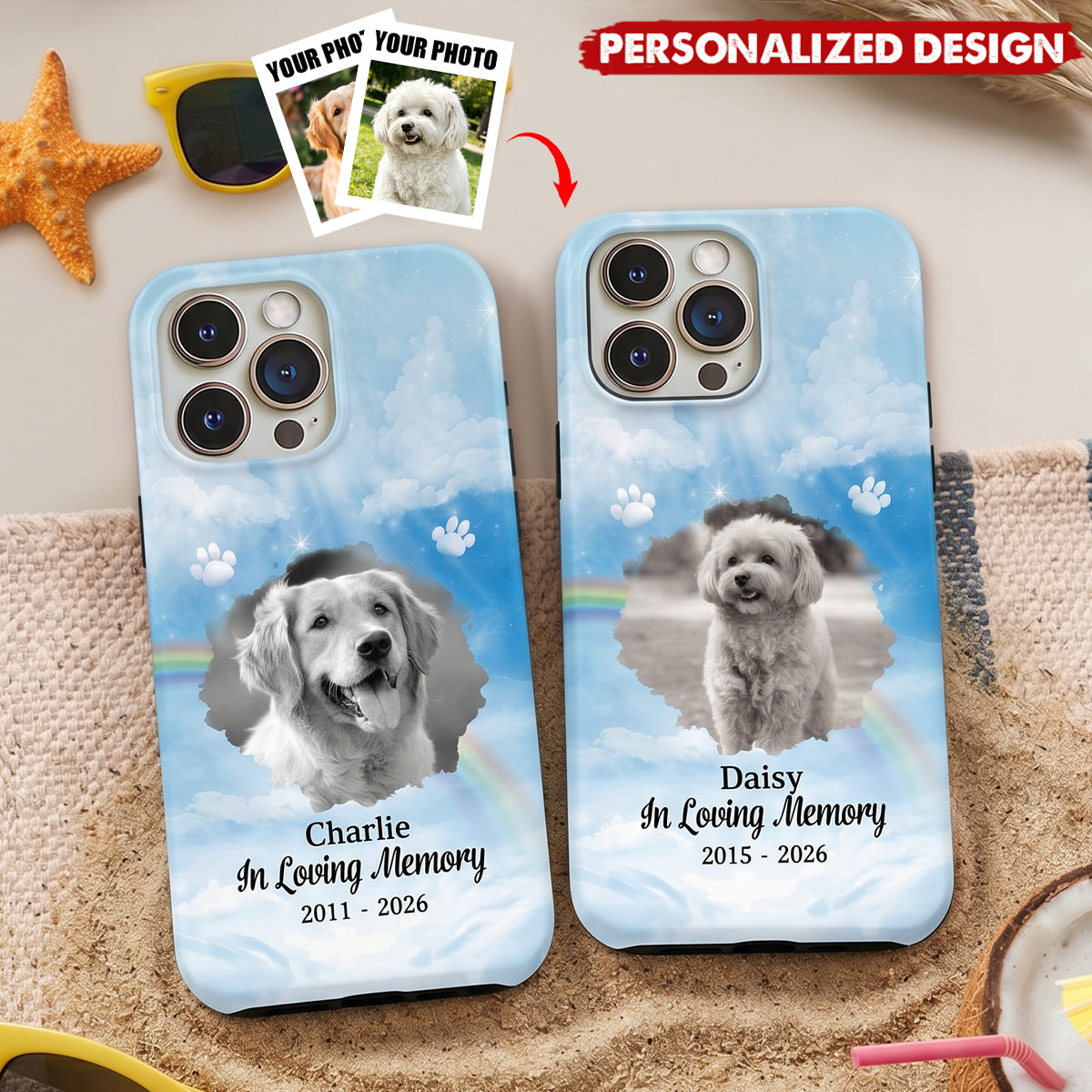 Custom Dog Cat Photo In Loving Memorial - Personalized Phone Case For Pet Lovers