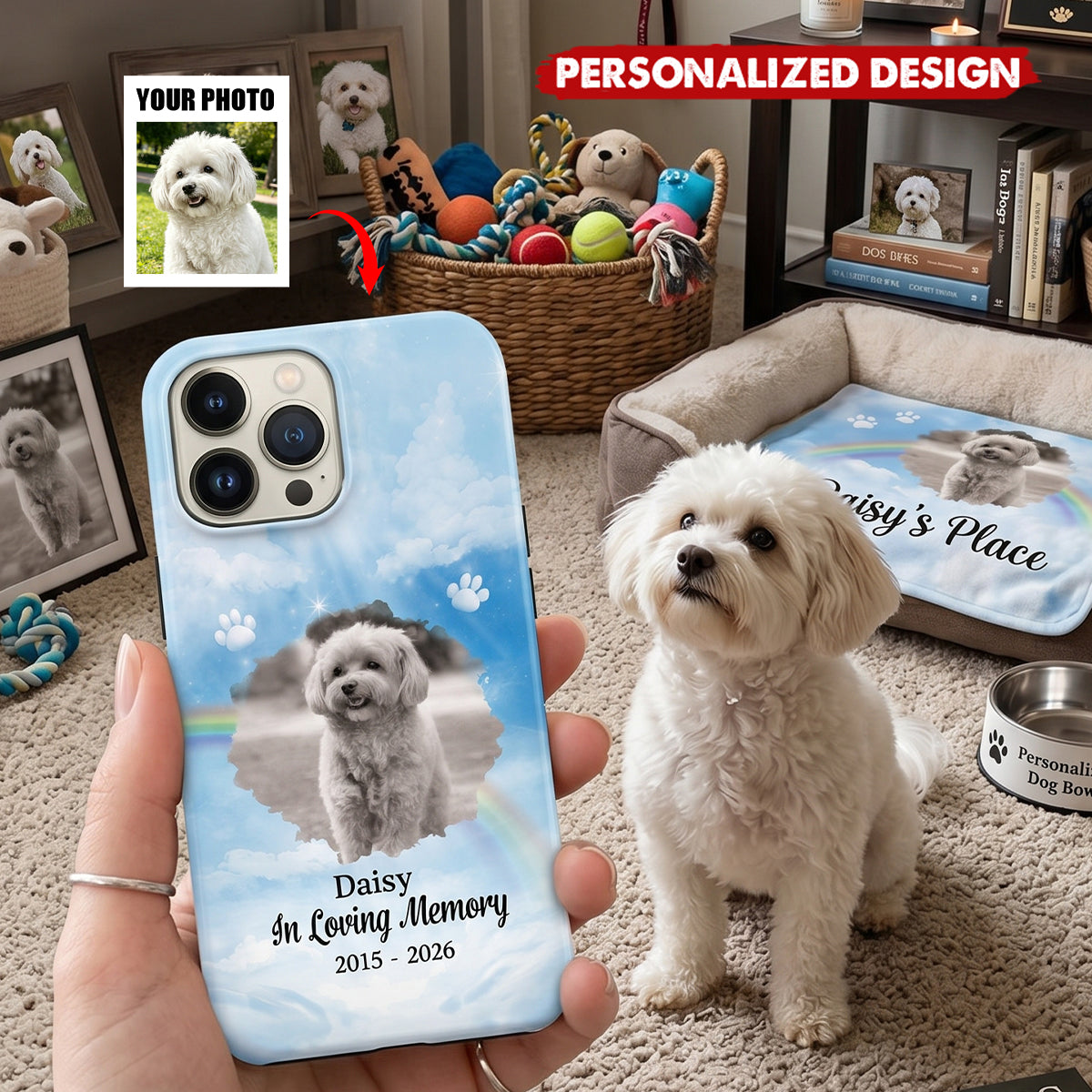 Custom Dog Cat Photo In Loving Memorial - Personalized Phone Case For Pet Lovers