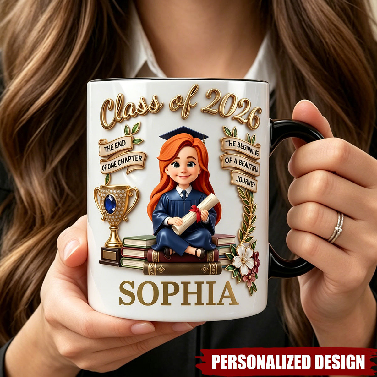 Class Of 2026 Accent Mug - Personalized Graduation Gift For Her, Him