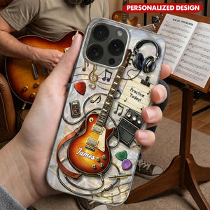 Practice Today - Personalized Clear Phone Case, Gift For Guitar Music Lovers
