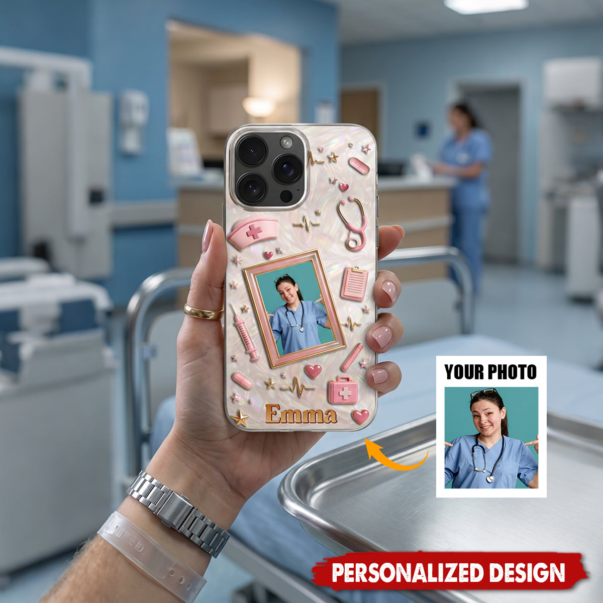 Proud Nurse - Personalized Clear Phone Case, Nurse's Day Gift For Nurse
