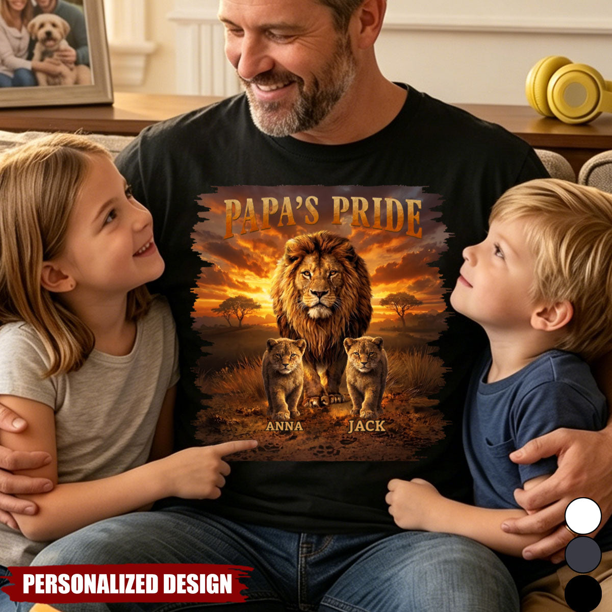 Personalized Shirt Lion Dad & Lion Kids - Father's Day Gift for Father Husband