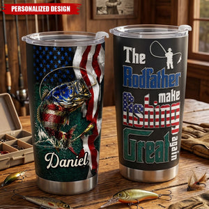 The Rodfather Make Fishing Great Again - Personalized Tumbler, Gift For Dad, Fishing Lover