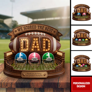 USA Football Best Dad Personalized Acrylic Plaque - Father's Day Gift For Dad