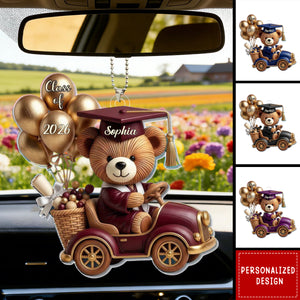 Class Of Graduation Bear - Personalized Car Ornament, Gift For Graduates