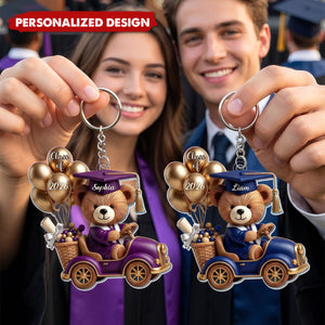Class Of Graduation Bear - Personlized Keychain - Gifts For Graduates