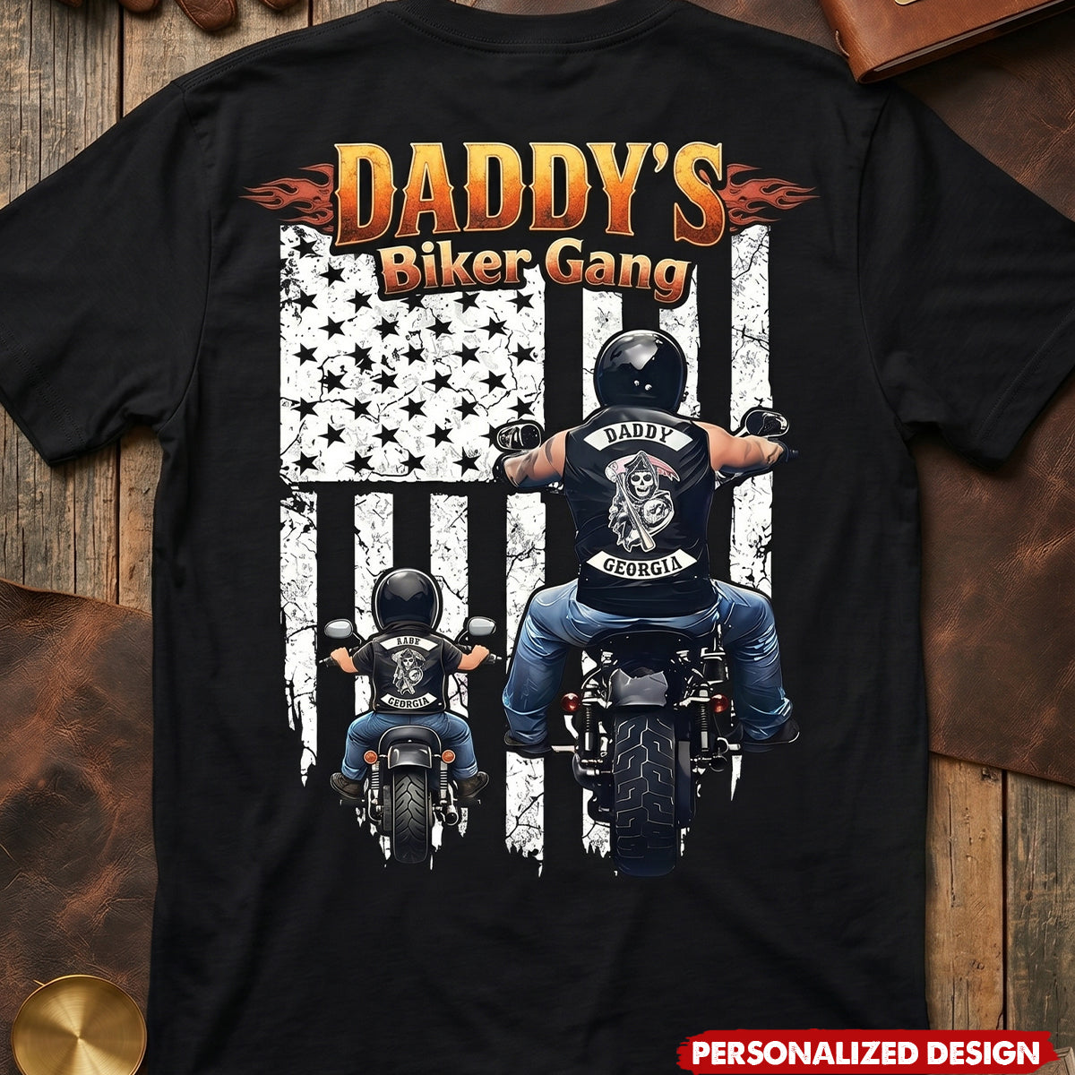 Daddy‘s Biker Gang - Personalized Shirt - Father's Day Gift For Dad, Grandpa