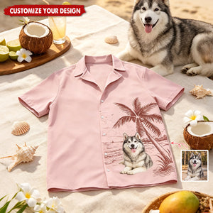 Custom Photo Unisex Tropical Hawaiian Aloha Shirt - Personalized Summer Vacation And Travel Gifts For Dog Cat Lovers, Dog Dad And Mom, Cat Owners - Paradise Is Here