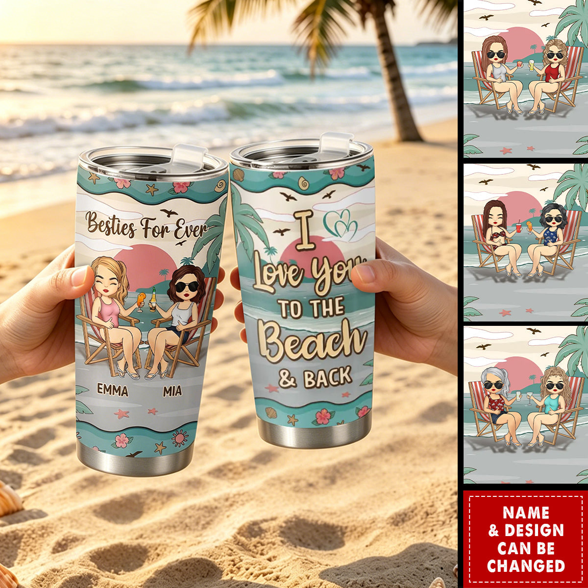 A True Friend Is For Ever A Friend - Bestie Personalized Custom Tumbler - Summer Vacation Gift For Best Friends, BFF, Sisters