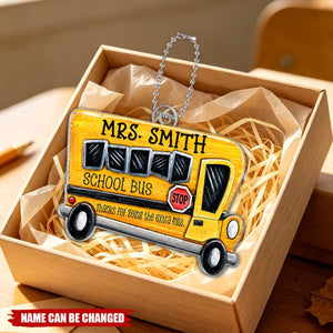 Thanks For Going The Extra Mile - Personalized Car Hanger Ornament - School Bus Staff, School Bus Driver Appreciation Gift