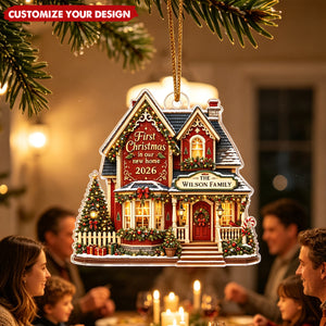 First Christmas in Our New Home - Personalized Acrylic Ornament - New Home Housewarming Gift