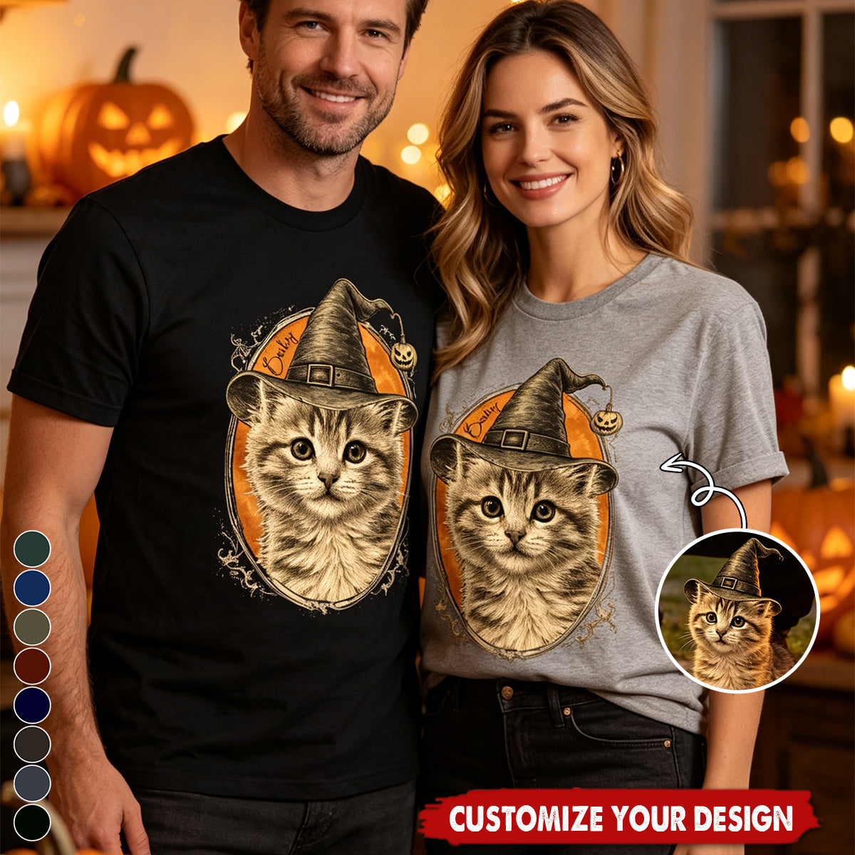 Your Pet As A Halloween Witch – Personalized T-Shirt