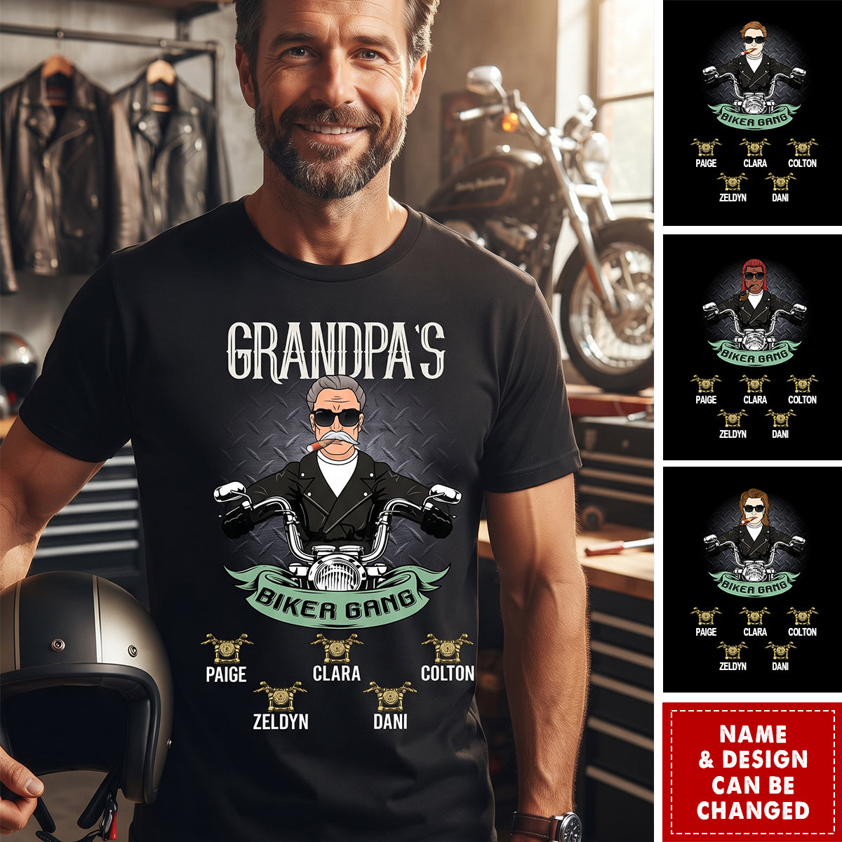 Grandpa's Biker Crew Personalized Shirt Gift For Biker Papa