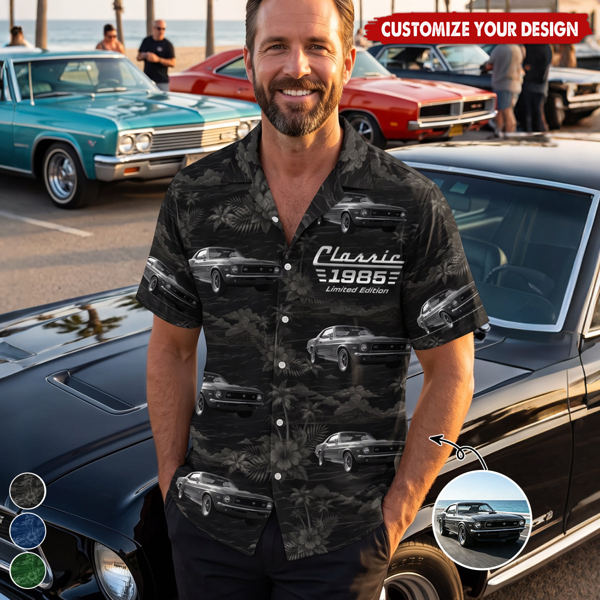 Custom Photo Vintage Car Limited Edition - Personalized Hawaiian Shirt