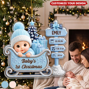 Custom First Christmas Acrylic Ornament - Personalized  Gifts For New Moms, New Dads, New Parents
