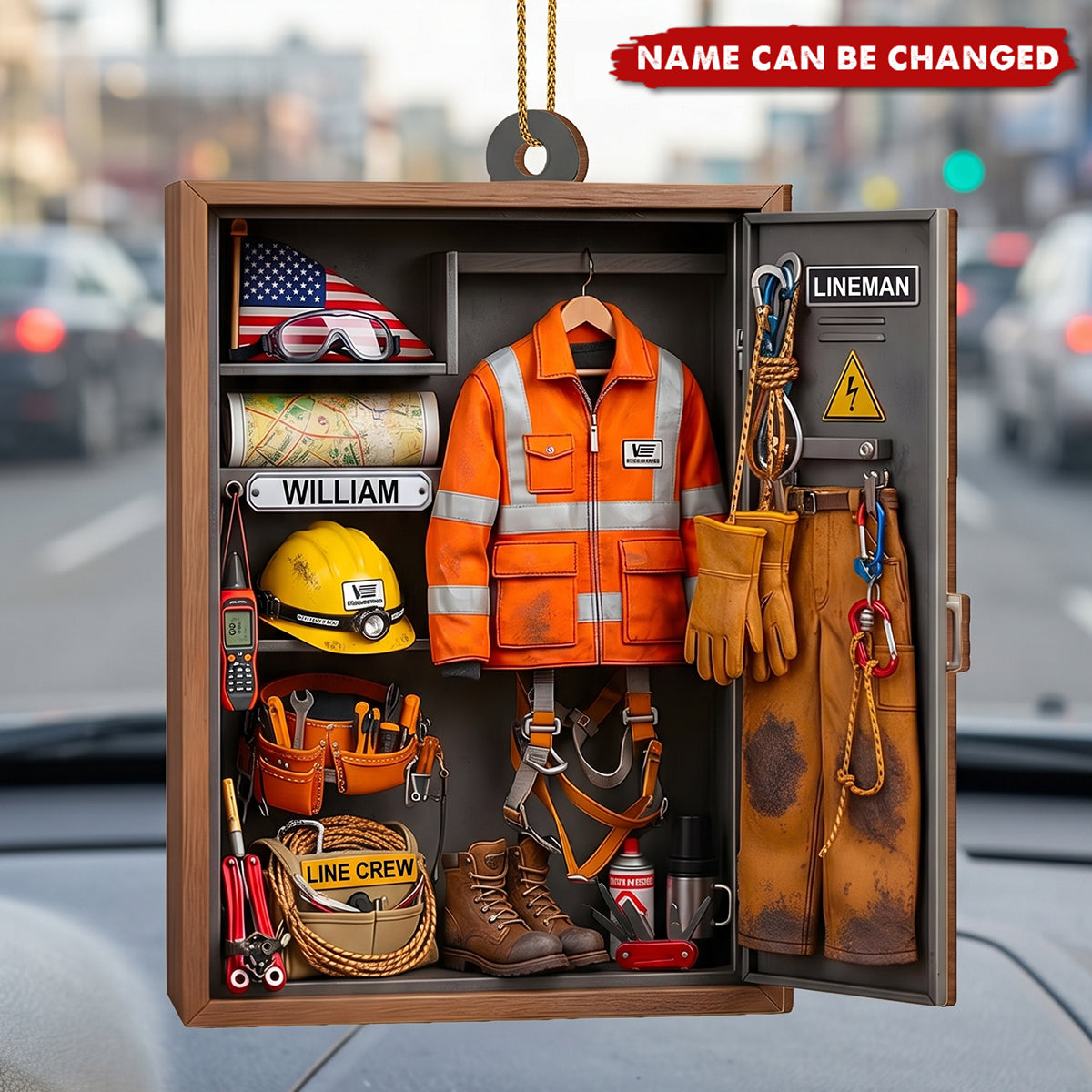 Customize This Unique Lineman Tribute Featuring Jacket And Tools, Personalized  Acrylic Ornament