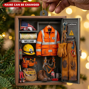 Customize This Unique Lineman Tribute Featuring Jacket And Tools, Personalized  Acrylic Ornament