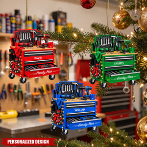Personalized Garage Tool Box Ornament - Custom Gift For HandyMan