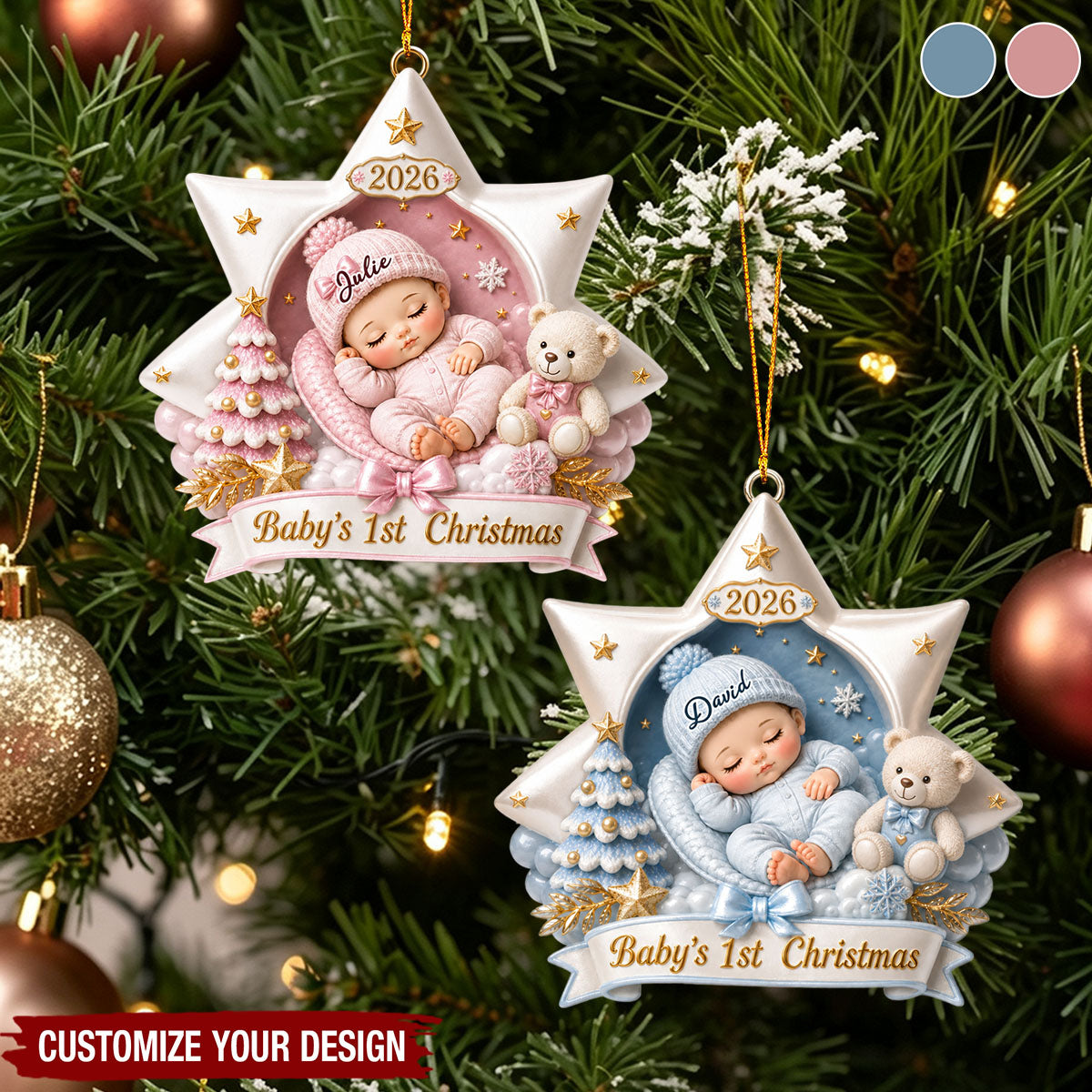 Born For Christmas Wonder - Personalized 3D Effect Acrylic Ornament