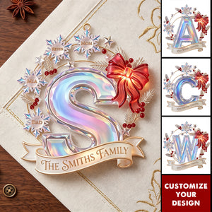 Snowflake Alphabet Acrylic Ornament – Custom Christmas Gifts