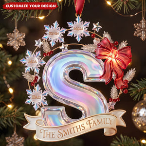 Snowflake Alphabet Acrylic Ornament – Custom Christmas Gifts