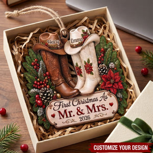 Custom First Christmas Ornament - Personalized Anniversary Christmas Wedding Gifts