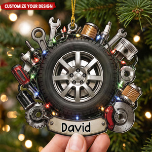 Personalized Mechanic Christmas Ornament - Custom Car Lover Gift