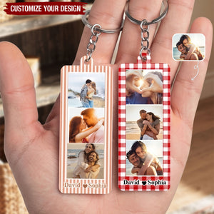 Custom Mini Photo Booth Strip Acrylic Keychain Personalized Couple Picture Gift