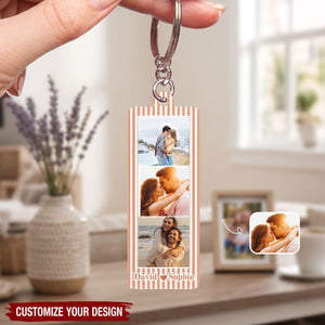 Custom Mini Photo Booth Strip Acrylic Keychain Personalized Couple Picture Gift