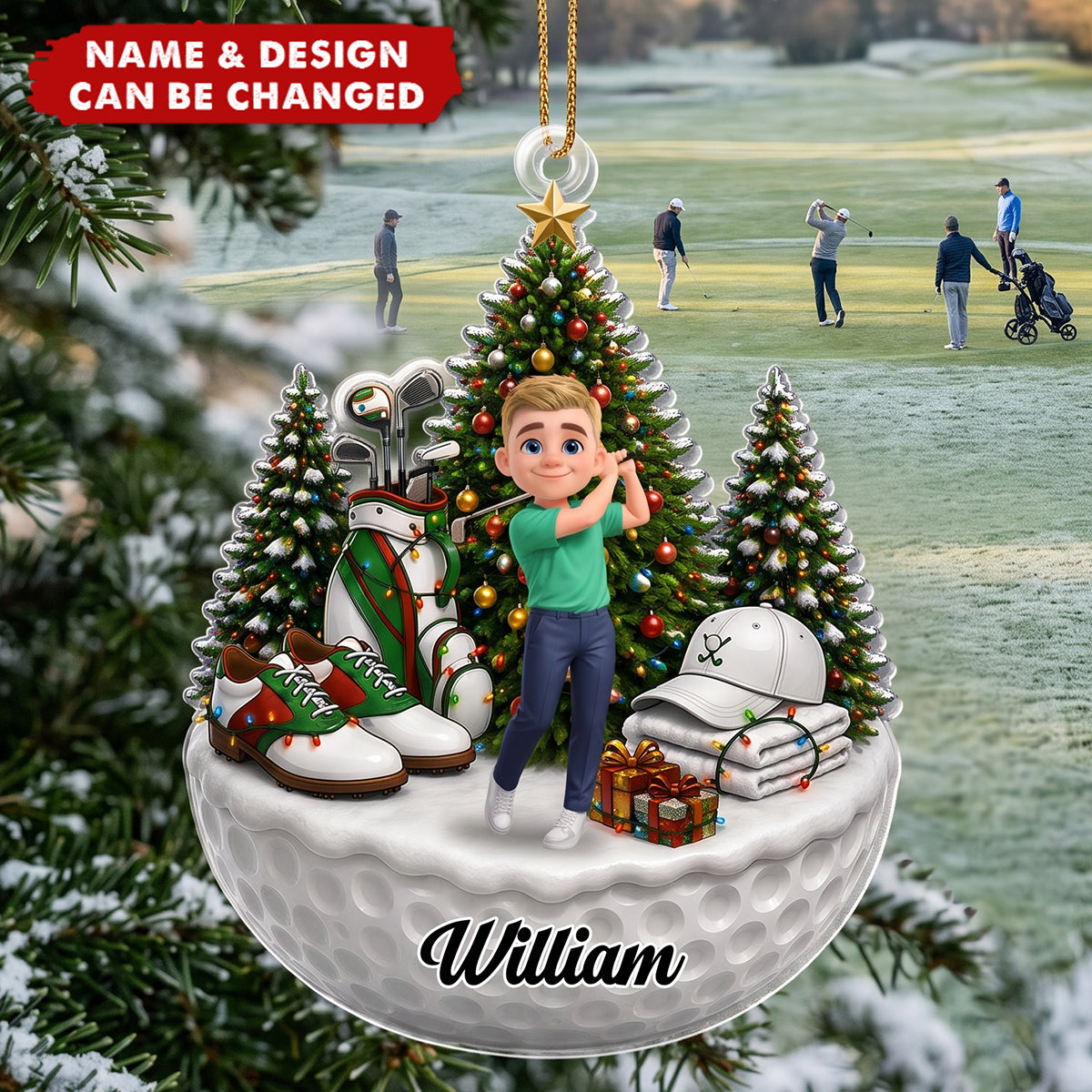 Personalized Acrylic Ornament - A Swing Above The Rest, Gift For Golfer