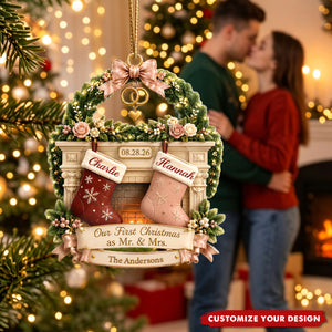 Our First Christmas As Mr And Mrs - Personalized Acrylic Ornament