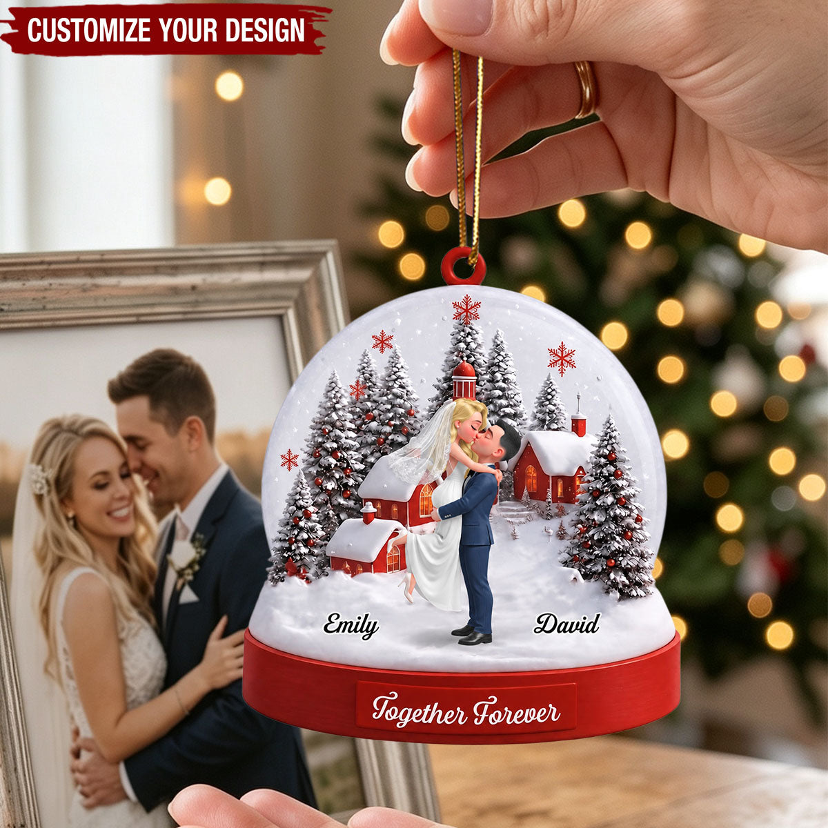Personalized Acrylic Ornament-Together Forever, Gift For Couples