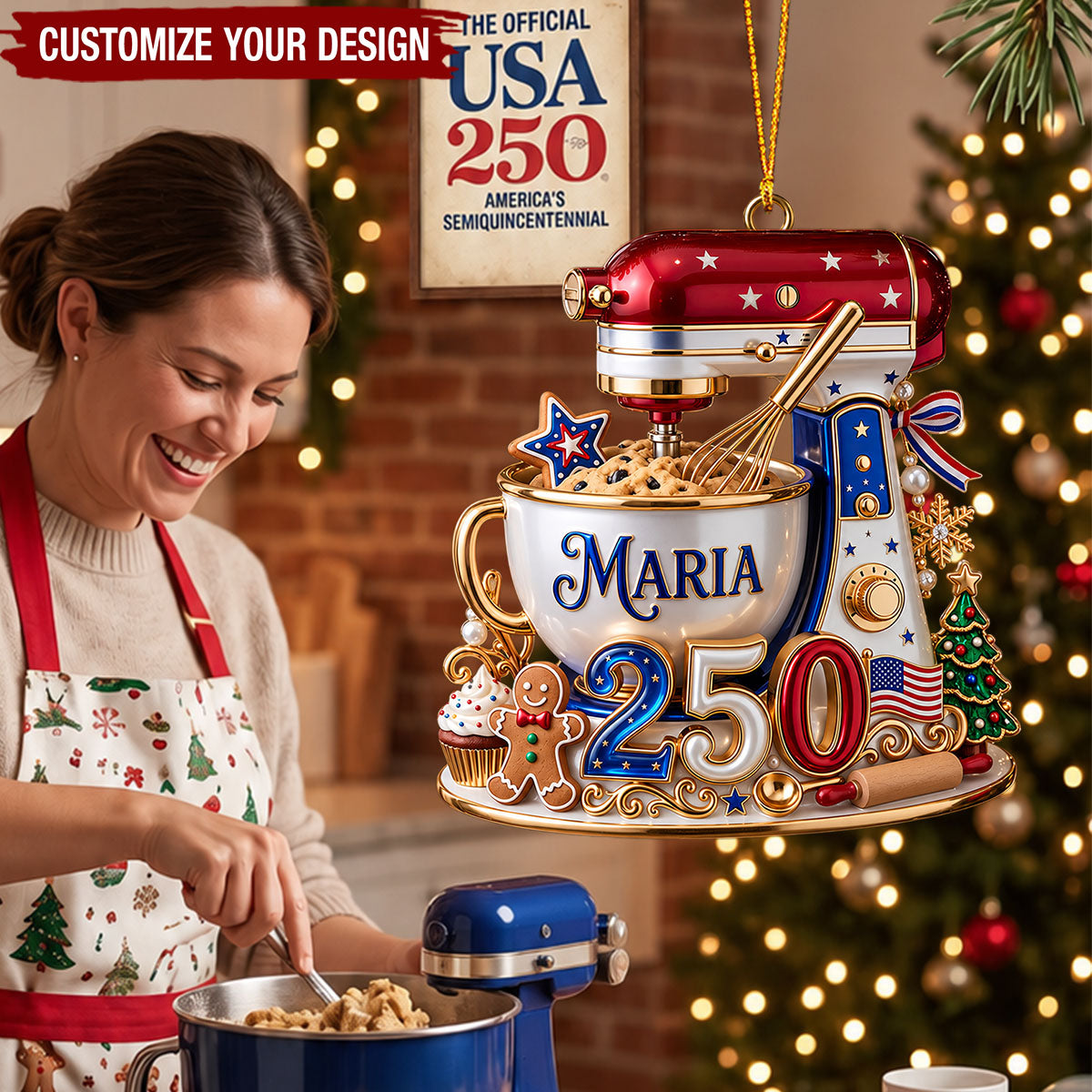 Stand Mixer Christmas Ornament - Personalized Gifts For Bakers