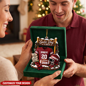 Football Player In Game Days - Personalized Ornament, Gift for Football Lovers