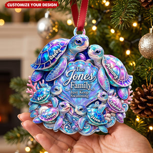 Custom Turtle Family Ornament – Personalized Christmas Gifts For Family
