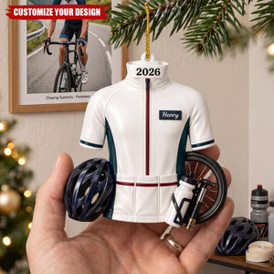 Personalized Cyclist Ornament - Custom Name And Year Bike Rider Christmas Gift