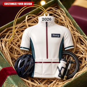 Personalized Cyclist Ornament - Custom Name And Year Bike Rider Christmas Gift