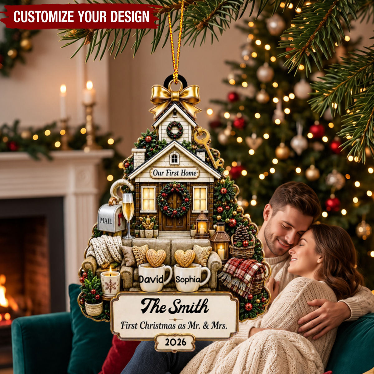 Our First Home - Personalized Ornament, Gift For Couples and Newlyweds