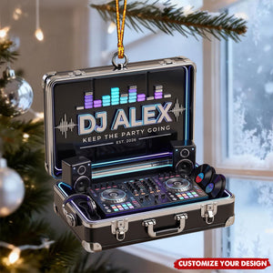Personalized DJ Suitcase Christmas Ornament - Custom Gifts For DJ