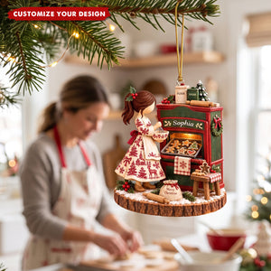 Baking Girl Christmas Ornament - Personalized Gifts For Bakers