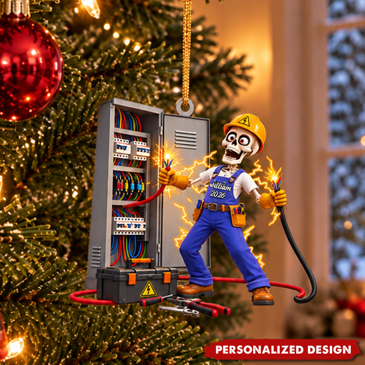 Working Myself To The Bone - Personalized Christmas Acrylic Ornament