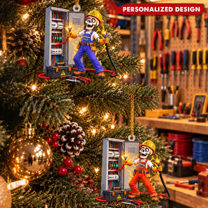 Working Myself To The Bone - Personalized Christmas Acrylic Ornament