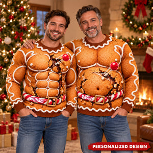 Personalized Gingerbread Sweater - Custom Christmas Gifts For Him