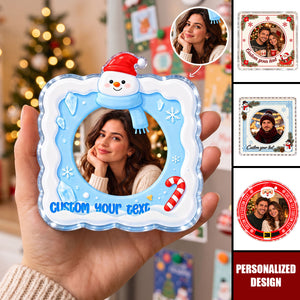 Personalized Christmas Photo Fridge Magnet, Custom Acrylic Magnet with For Family, Couples