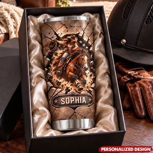 Personalized Western Horse Tumbler - Custom Name Gift for Horse Lovers