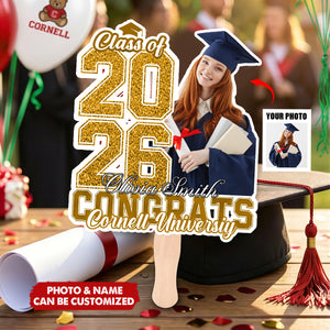 Custom Photo Funny Class Of 2026 Graduation Congrats Gift - Personalized Graduation Fan
