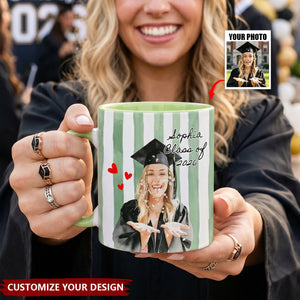 Custom Photo Class of 2026 Mug - Personalized Portrait Graduation Mug, Grad Gift for Her Him