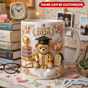 Class of 2026 Teddy Bear Graduation Mug - Personalized Mug, Gift For Her, Him